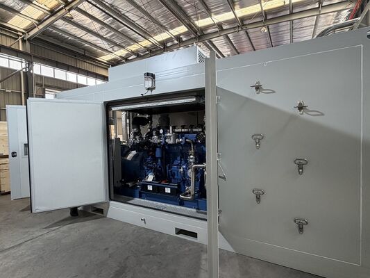 अच्छी कीमत 400kW युचाई इंजन बाहरी बिजली आपूर्ति के लिए ध्वनिरोधी छत के साथ प्राकृतिक गैस जनरेटर सेट ऑनलाइन